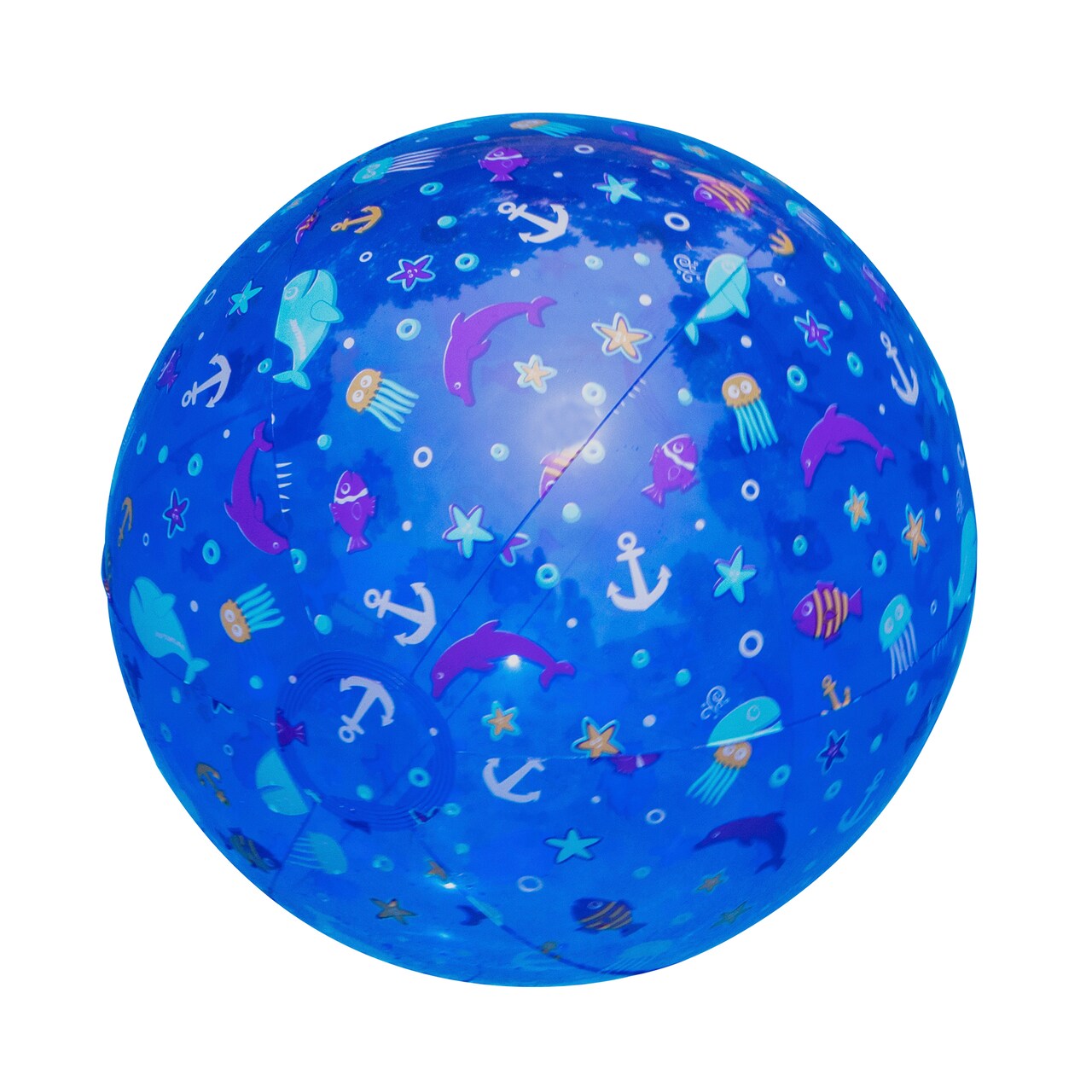 Swim Central 18" Nautical Ocean Animals and Anchor Blue Beach Ball